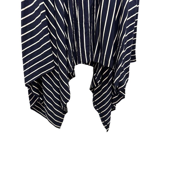 Cabi Striped Navy & White High-Low Hem Womens Skirt XL - Picture 2 of 6